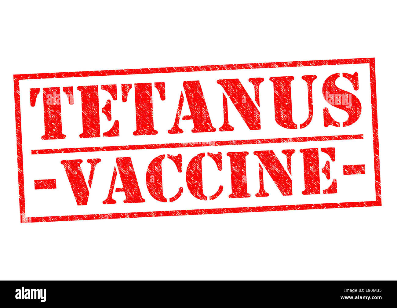 TETANUS VACCINE red Rubber Stamp over a white background. Stock Photo