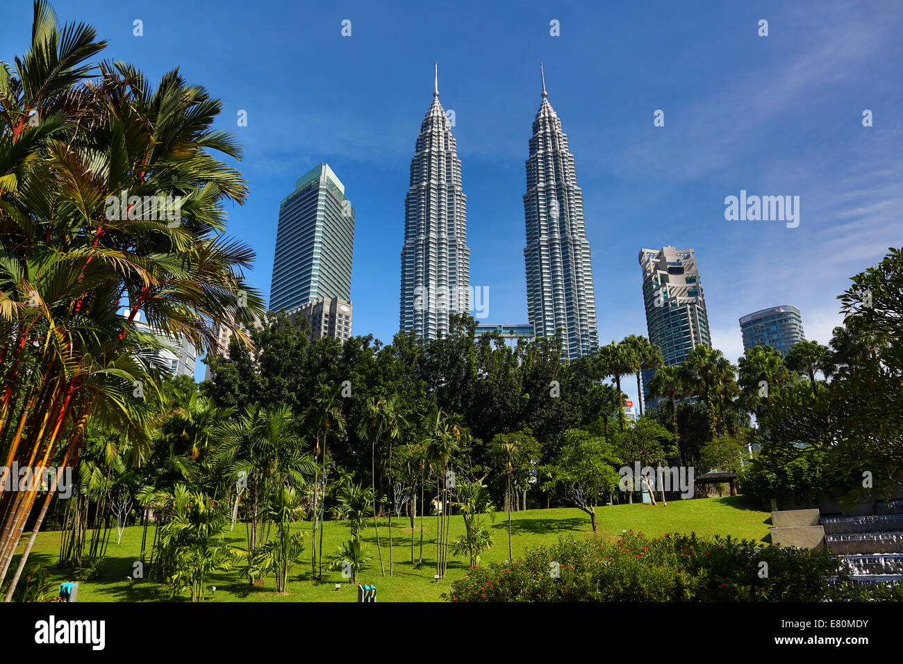 Petronas Twin Towers at KLCC in Kuala Lumpur, Malaysia Stock Photo