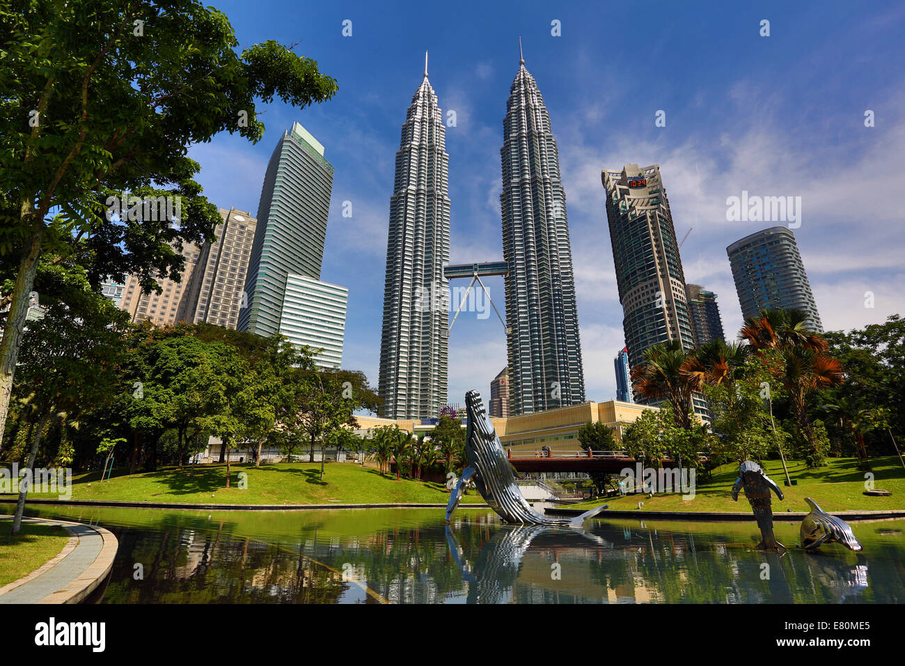 Petronas Twin Towers at KLCC in Kuala Lumpur, Malaysia Stock Photo