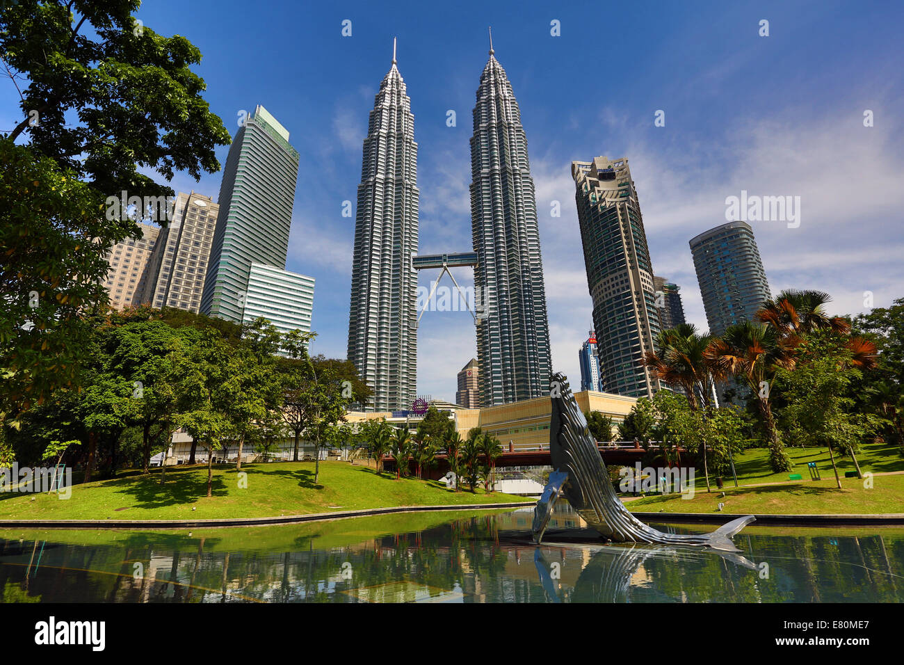 Petronas Twin Towers at KLCC in Kuala Lumpur, Malaysia Stock Photo