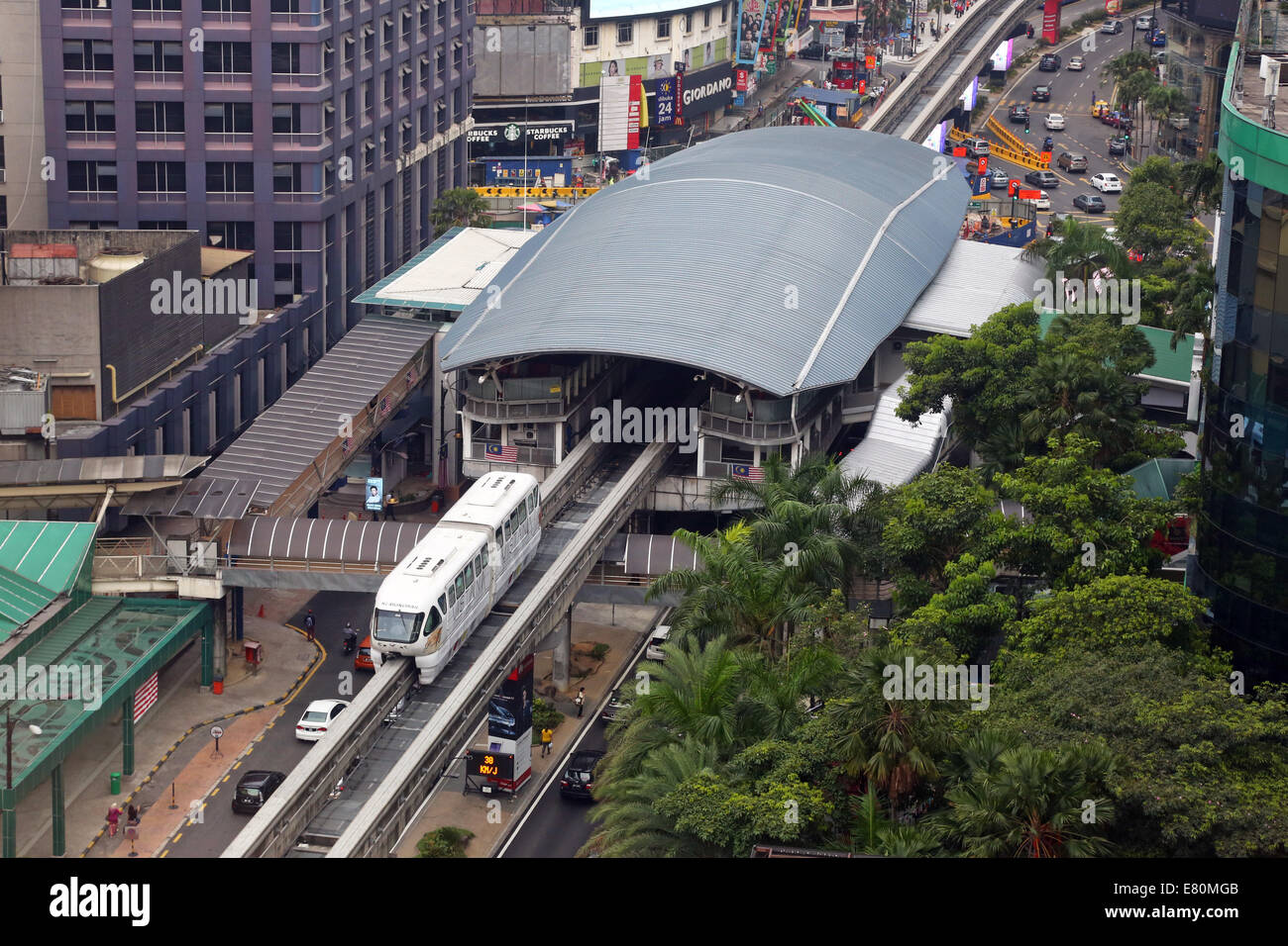 Bukit Bintang monorail station in Kuala Lumpur, Malaysia Stock Photo