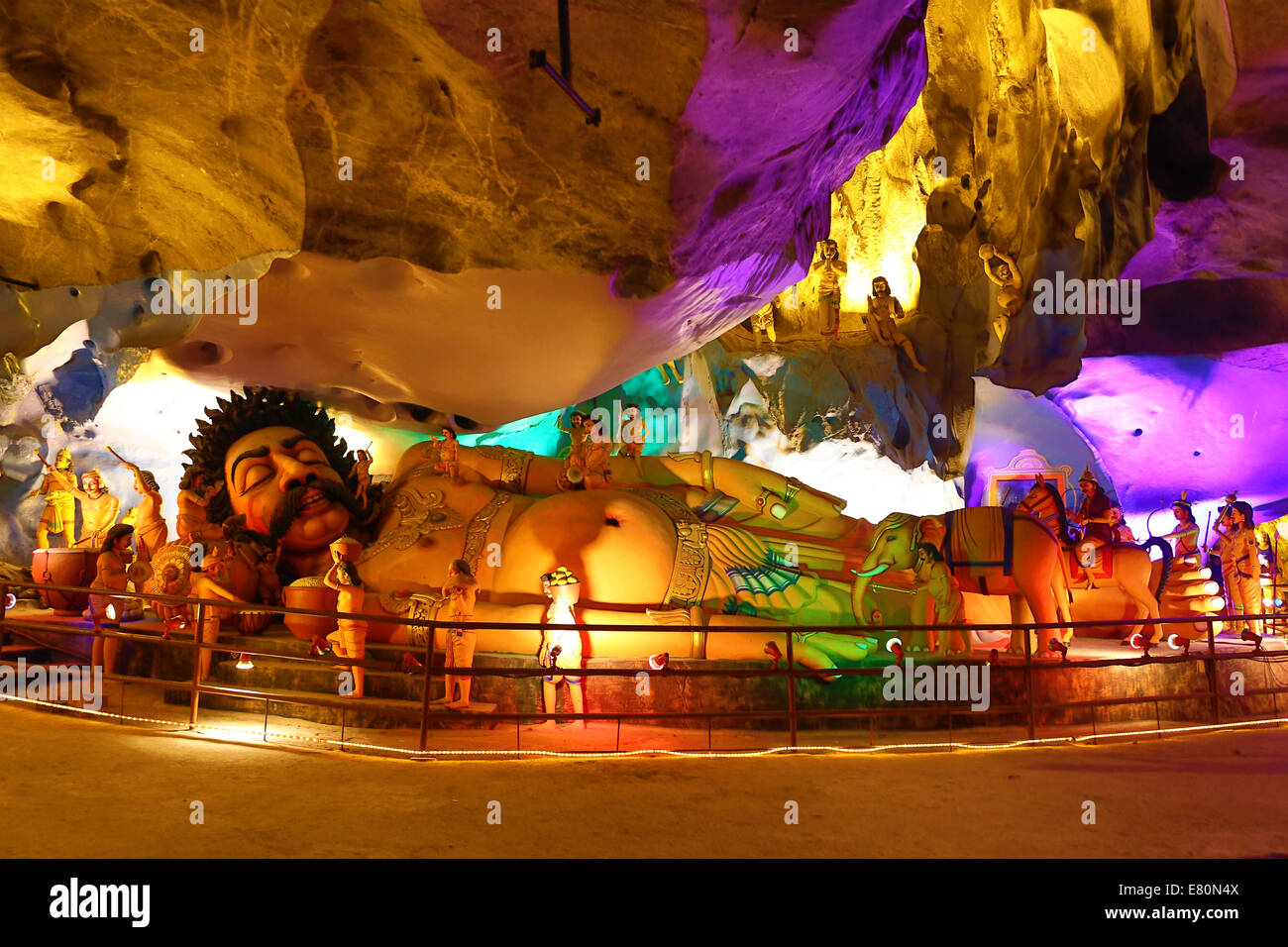 The Ramayana Cave at the Batu Caves, a Hindu shrine in Kuala Lumpur, Malaysia Stock Photo