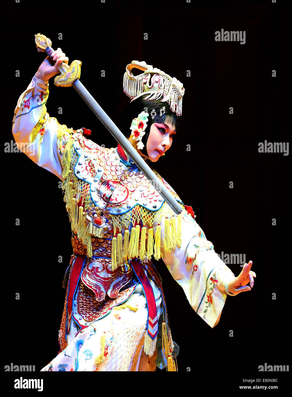 London, Britian, UK. 27th Sep, 2014. A Chinese traditional art performance is staged in a ceremony to mark the 10th anniversary of Confucius Institute and the first global Confucius Institutes Day, at the Cadogan Hall, southwest of London, Britian, on Sept. 27, 2014. Credit:  Han Yan/Xinhua/Alamy Live News Stock Photo