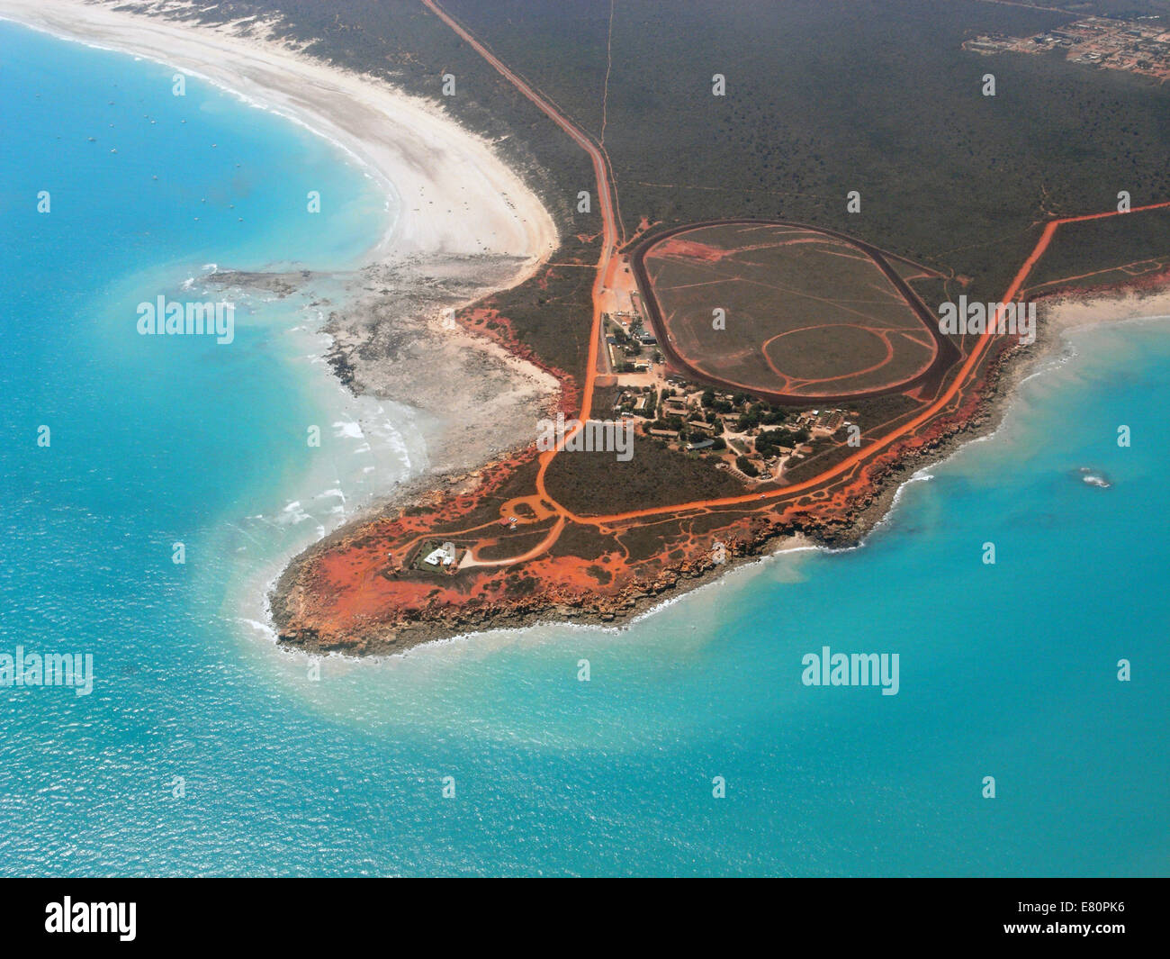 Aerial view of Gantheaume Point and Cable Beach, Broome, Kimberley region, Western Australia Stock Photo