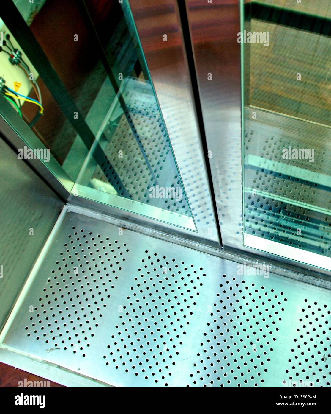 The close view of an elevator's hoistway in station Stock Photo Alamy