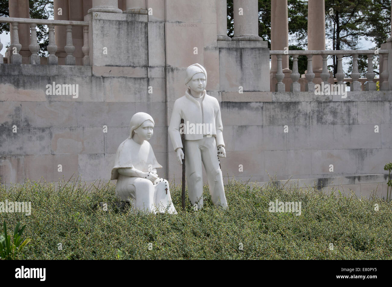 Statue of Children who had vision. Fatima, Portugal Stock Photo