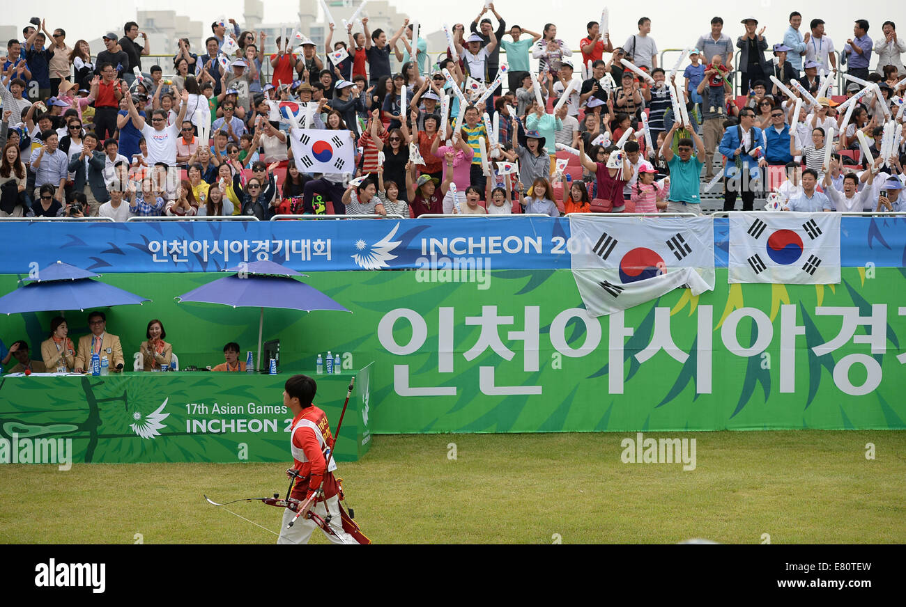 Incheon South Korea 28th Sep 2014 Yong Zhiwei front Of China 