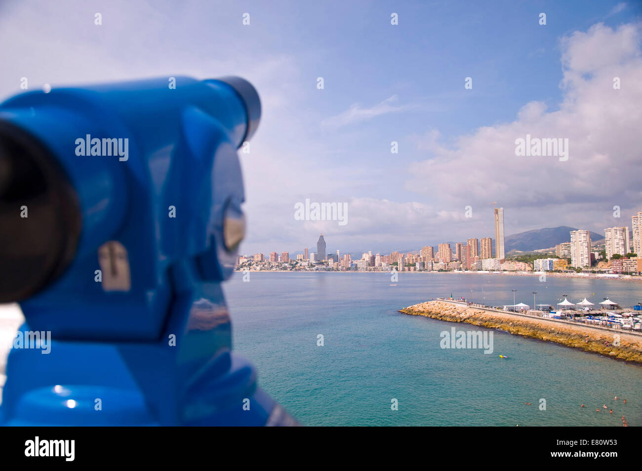 Benidorm seen from the telescopes in the castle square Stock Photo