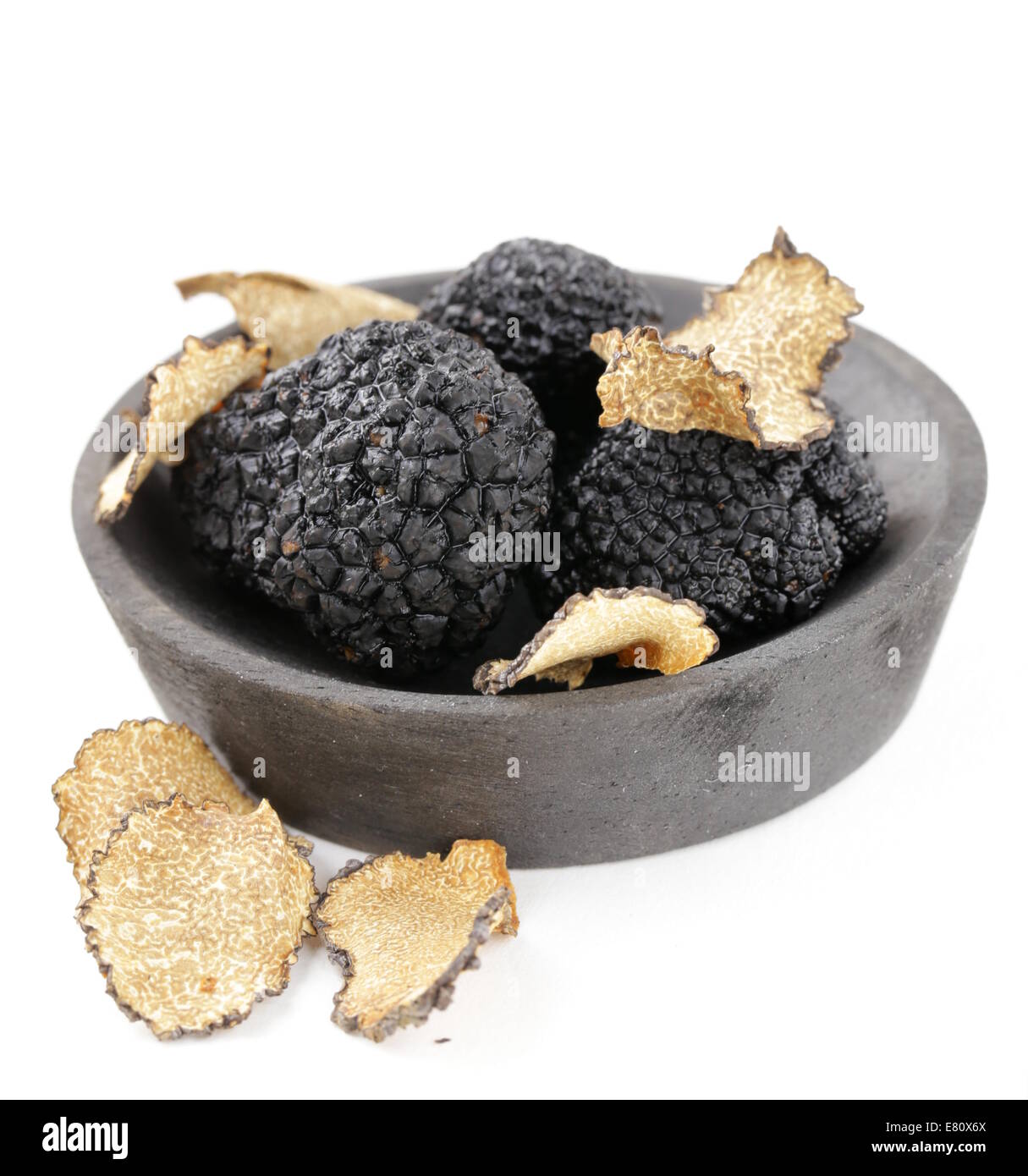 expensive rare black truffle mushroom gourmet vegetable Stock Photo