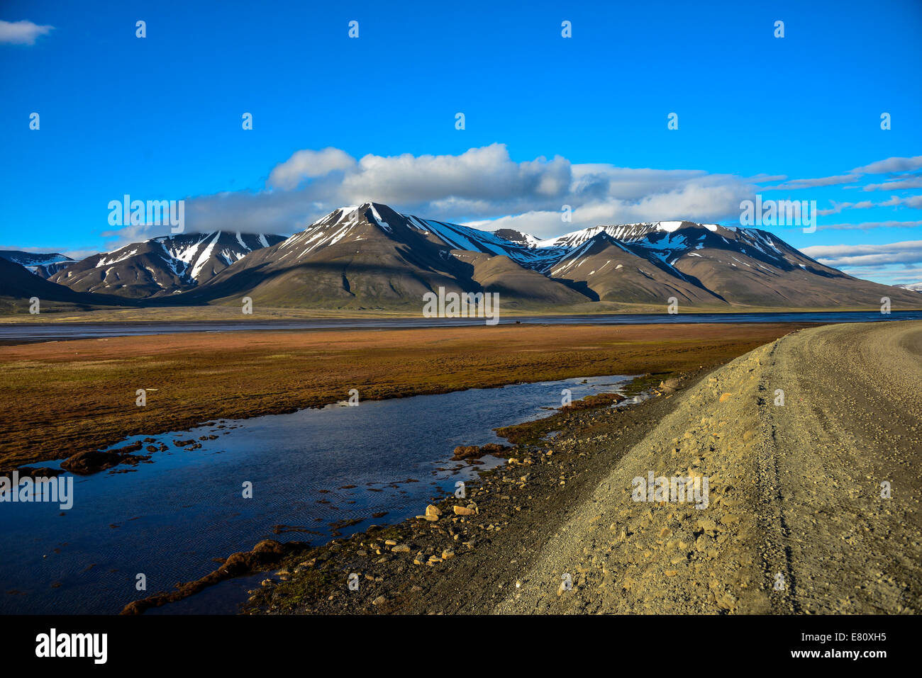 Adventdalen, Advent valley, Spitsbergen, Svalbard Stock Photo
