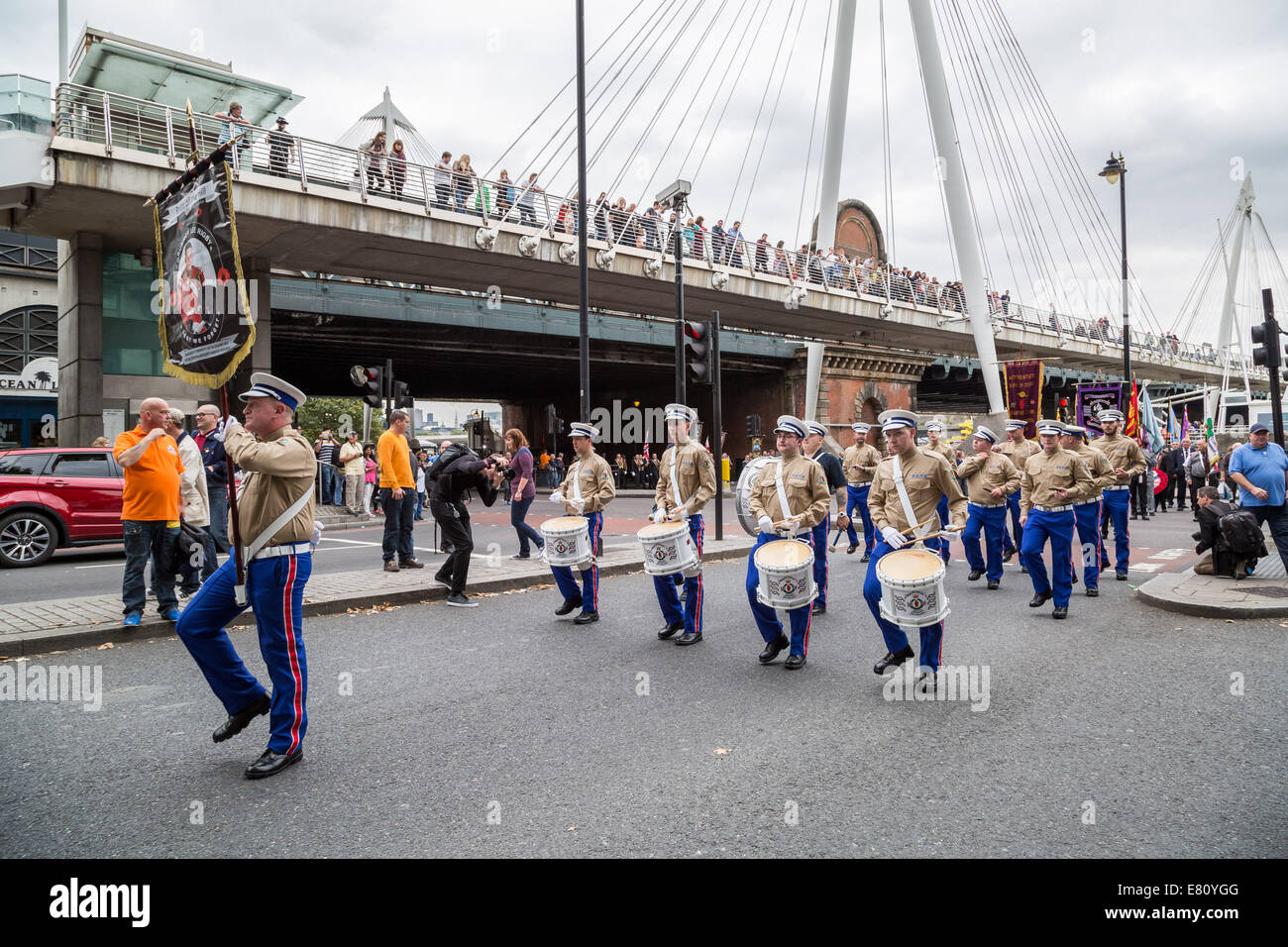 London, UK. 27th Sept, 2014.  Lord Carson memorial parade march through central London 2014 Credit:  Guy Corbishley/Alamy Live News Stock Photo