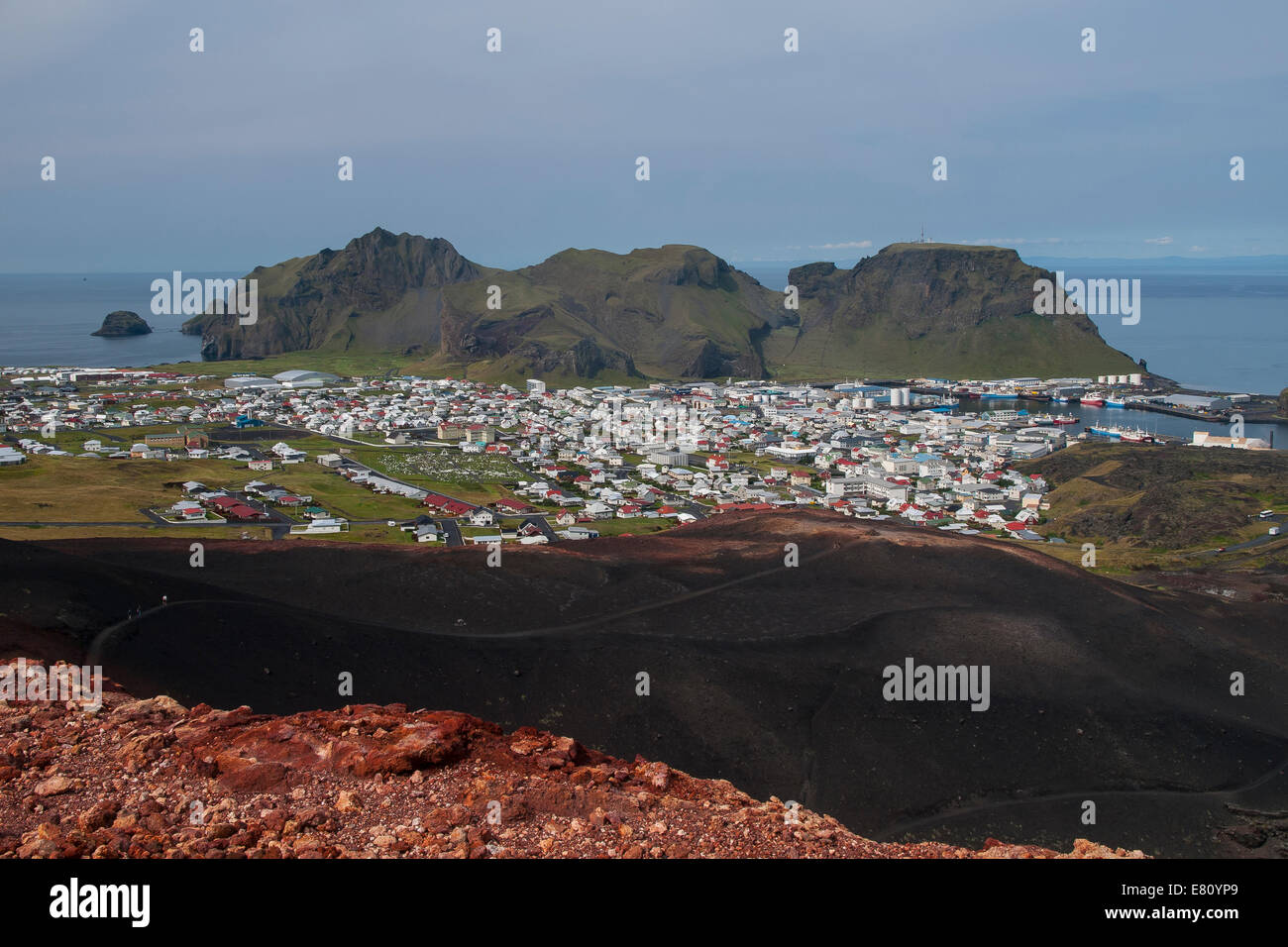 Heimahey island.Vestmannaeyjar. South Iceland, Scandinavia, Europe. Stock Photo