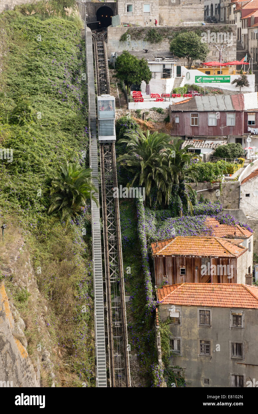 Funicular dos Guindais. Funicular runs from Ribeira district riverside ...