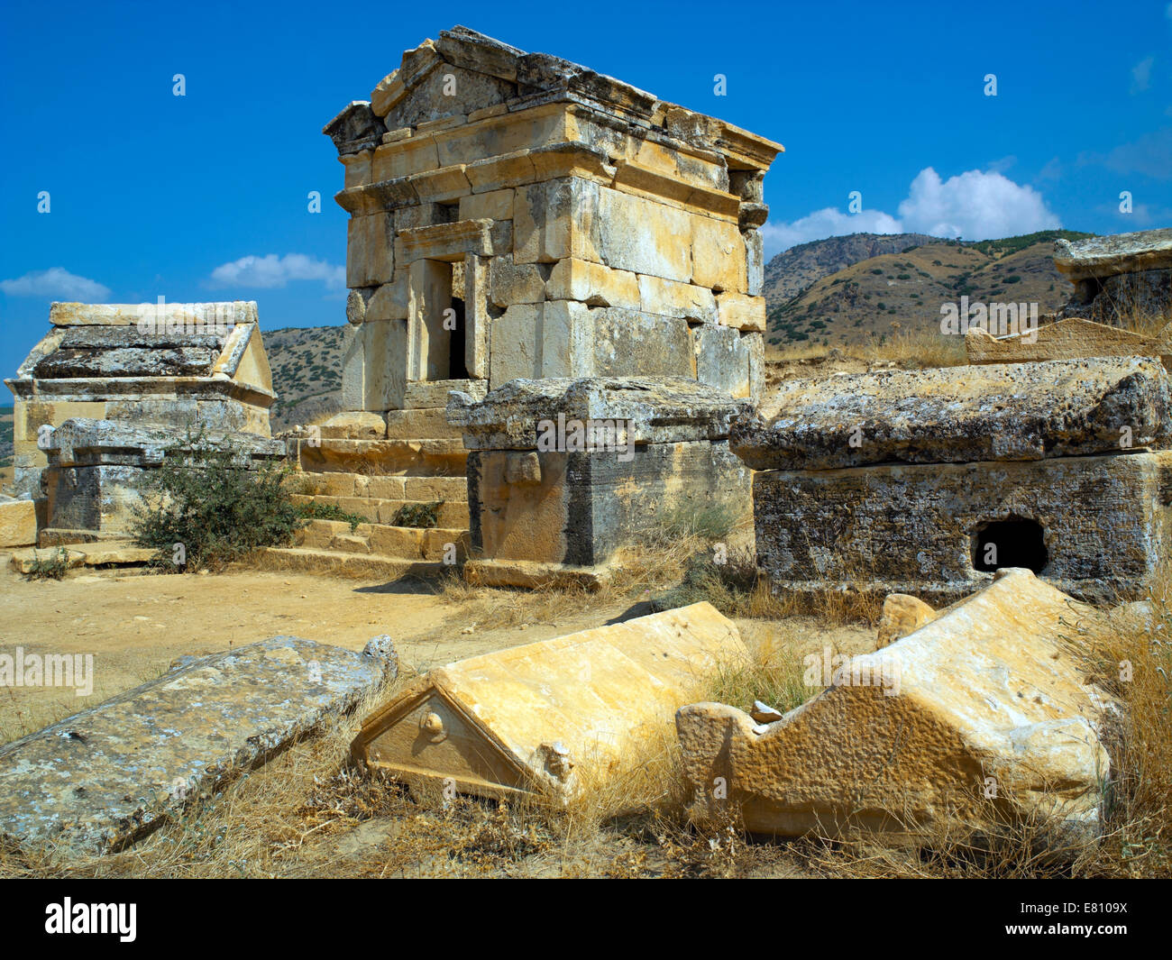 The Necropolis of Hierapolis Stock Photo