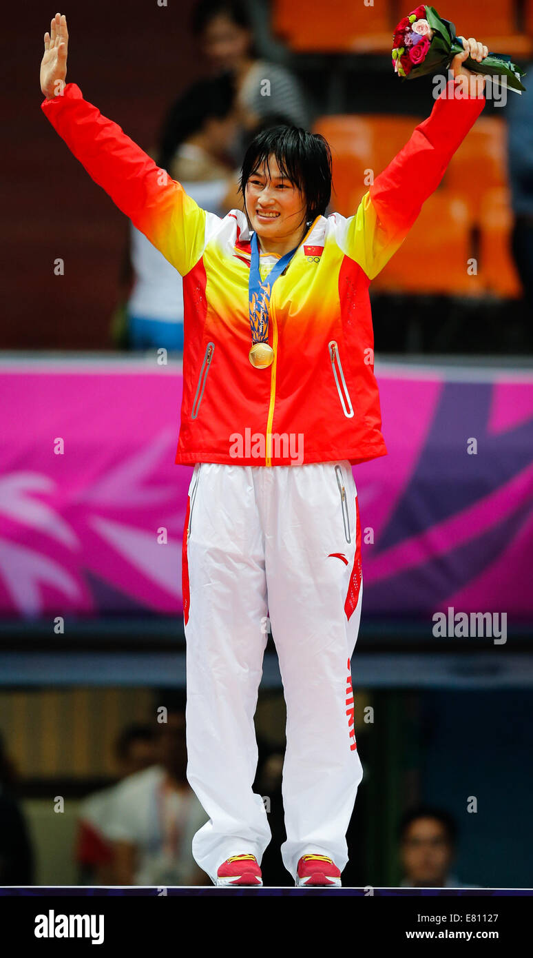 Incheon, South Korea. 28th Sep, 2014. Gold medalist Zhou Feng of China