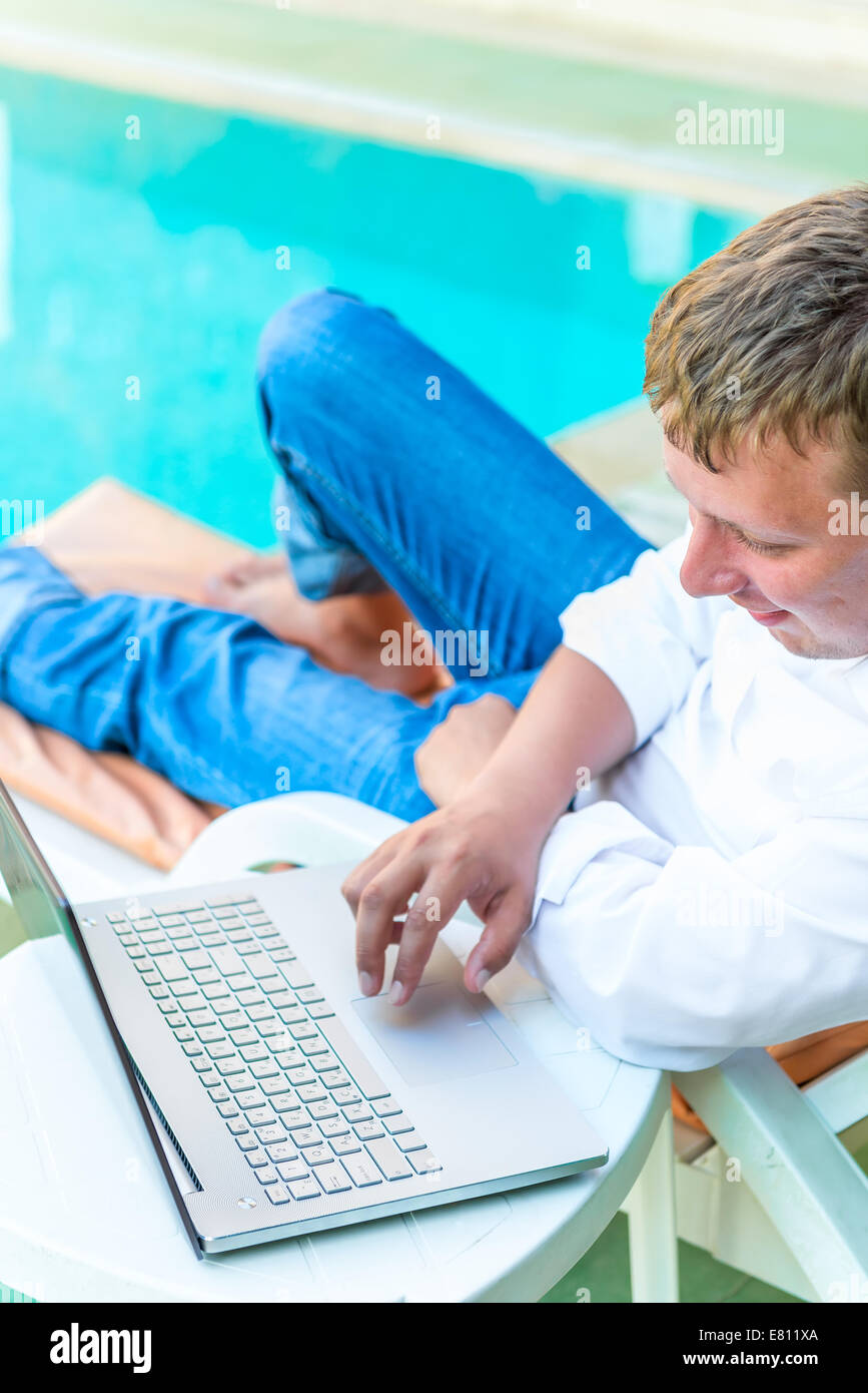 solution of operational issues at the pool Stock Photo
