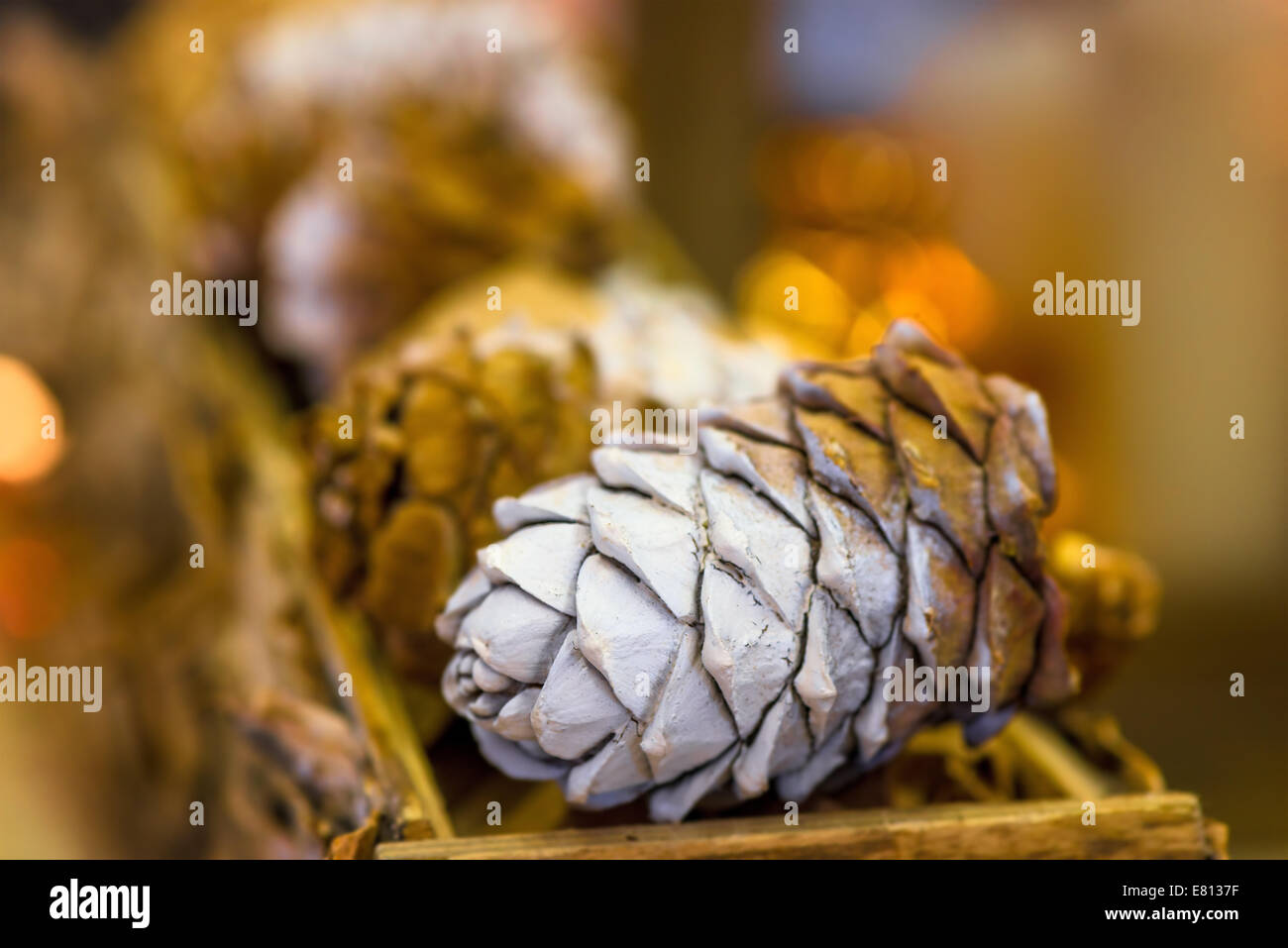 pine cone for decorating a Christmas tree close-up Stock Photo - Alamy