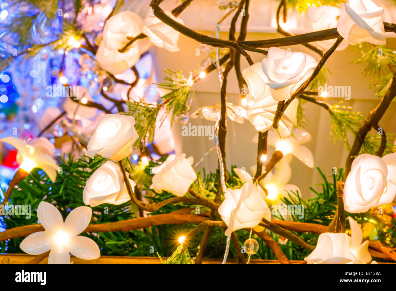 flower garland for decorating a Christmas tree Stock Photo - Alamy