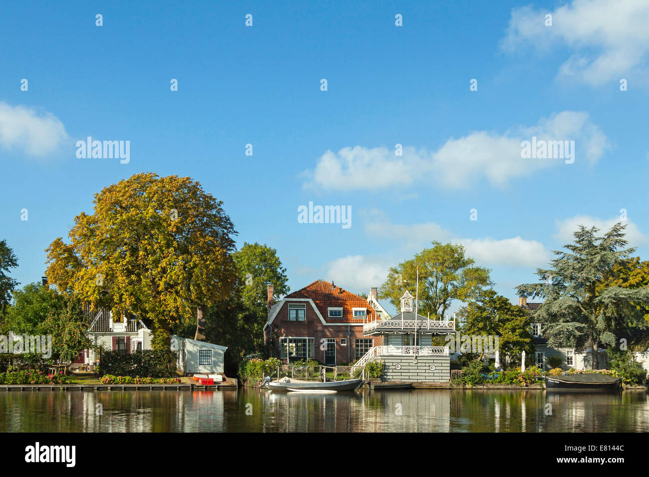 View on 't Havenrak in Broek in Waterland, a charming, historic village on a perfect summer day, North Holland, The Netherlands. Stock Photo