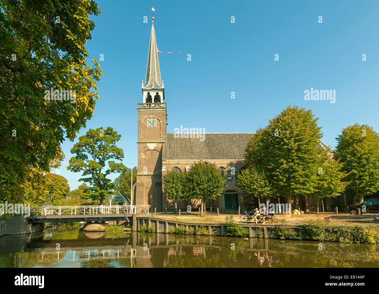 View on the church of Broek in Waterland, or a.k.a. Broeker Church, North Holland, The Netherlands. Stock Photo