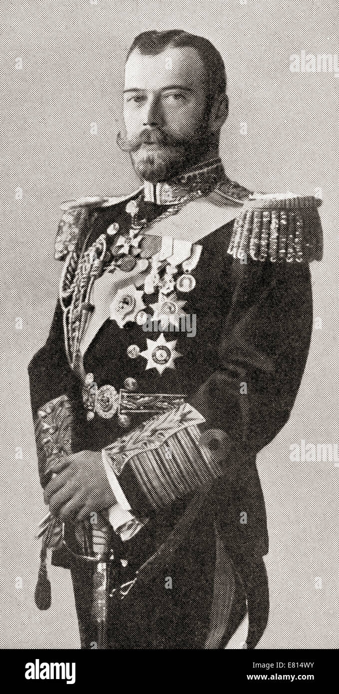 Nicholas II, 1868 – 1918.  Last Emperor of Russia, Grand Duke of Finland, and titular King of Poland. Stock Photo