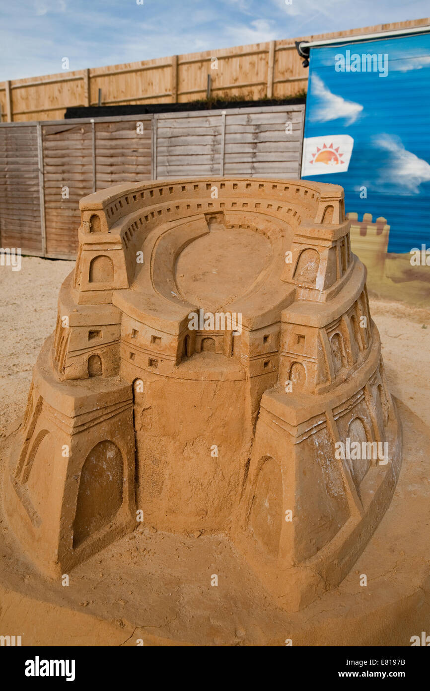 The Colosseum in Italy on display at the Sand Sculpture festival in Brighton Stock Photo