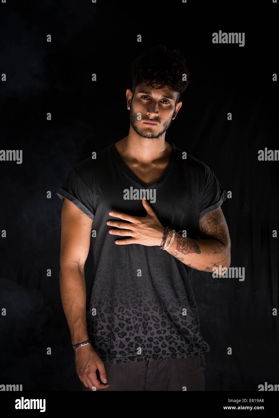 Handsome young man dramatic hi-res stock photography and images - Alamy