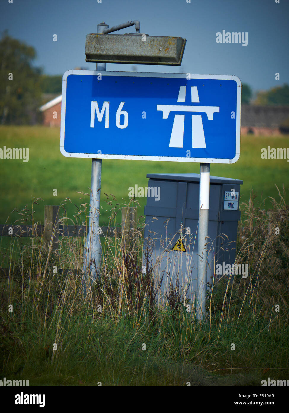M6 motorway sign at Junction 17 Sandbach Cheshire UK Stock Photo