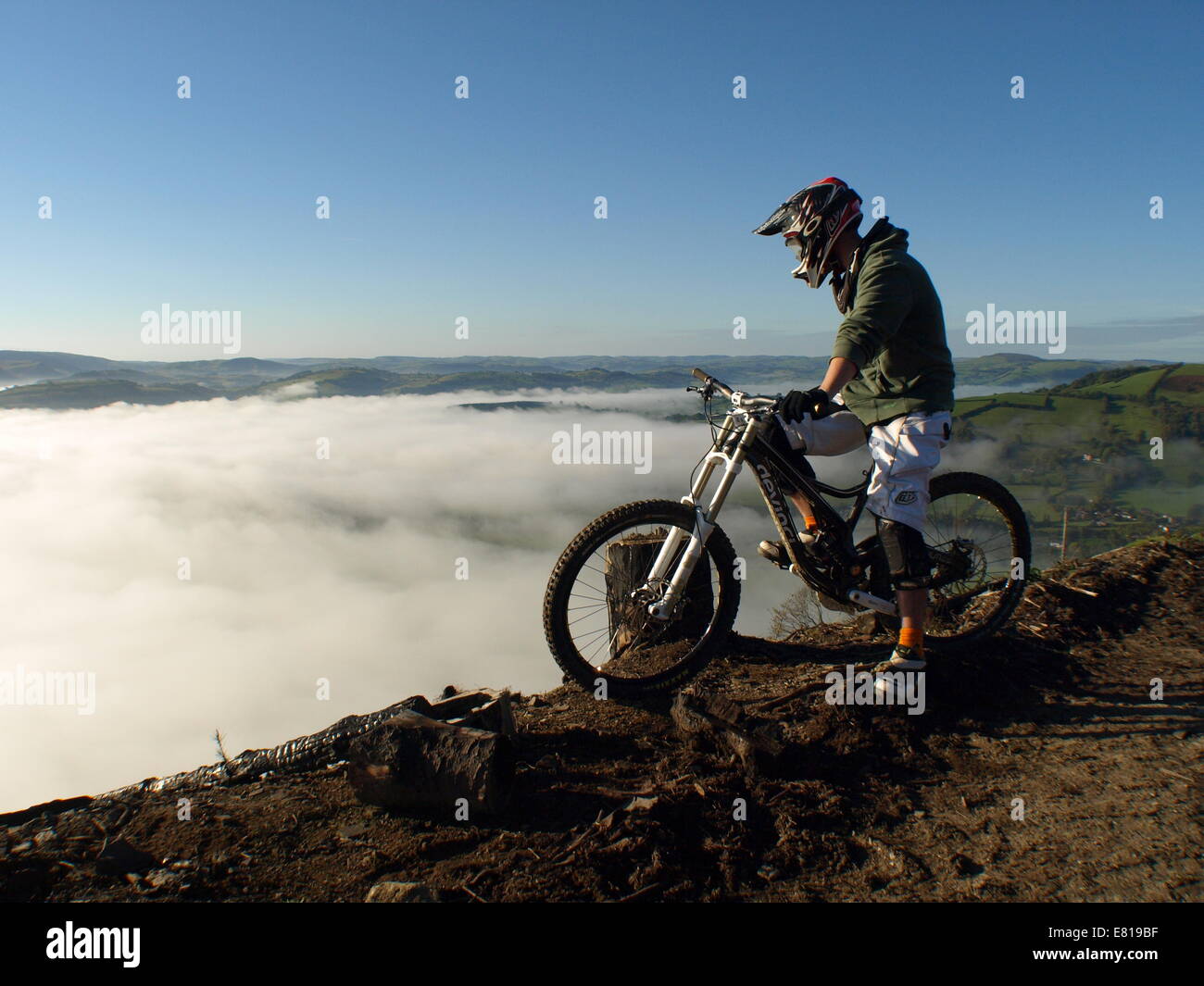 Downhill mountain biker Stock Photo Alamy