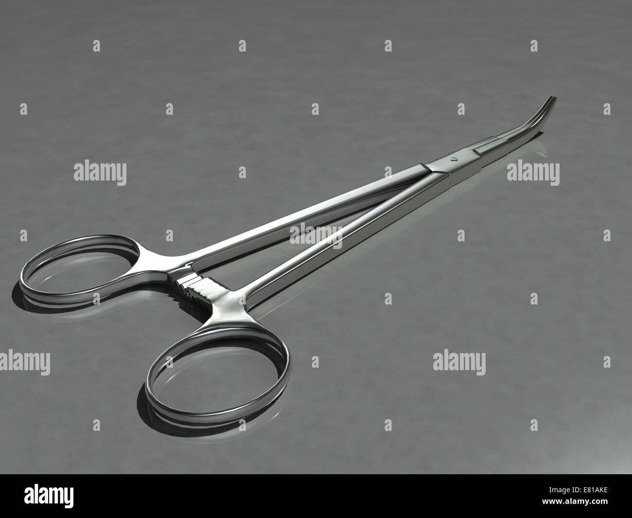 Illustration of a hemostat. A hemostat is a surgical tool used to