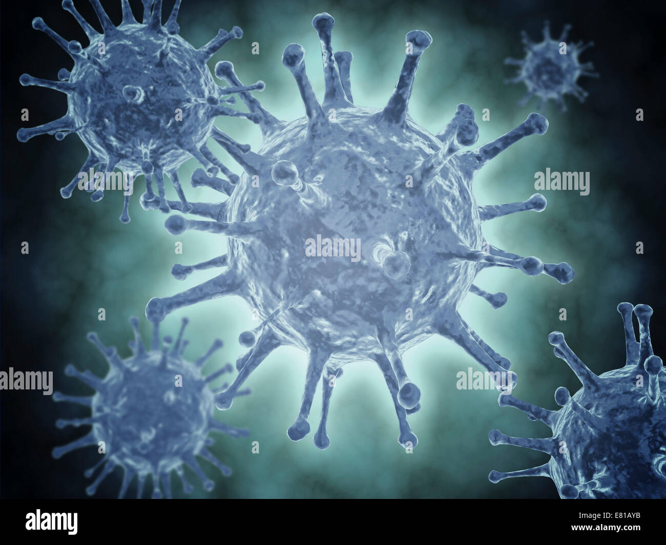Conceptual image of the Hepatitis C virus. Hepatitis C virus is a small, enveloped, positive-sense single-stranded RNA virus of Stock Photo