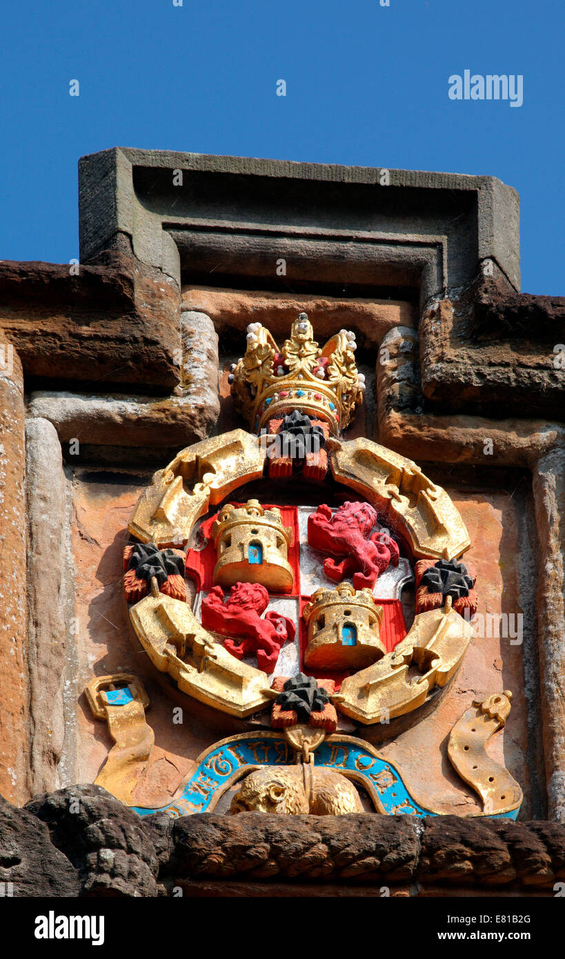 Order of the Golden Fleece displayed at the entrance to Linlithgow Palace. Stock Photo