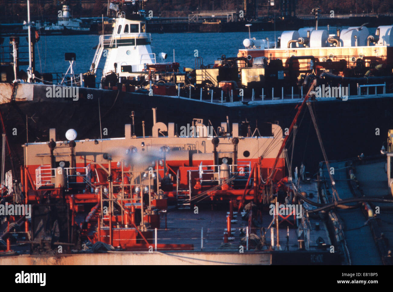 Tug boats in Port Newark New Jersey Stock Photo