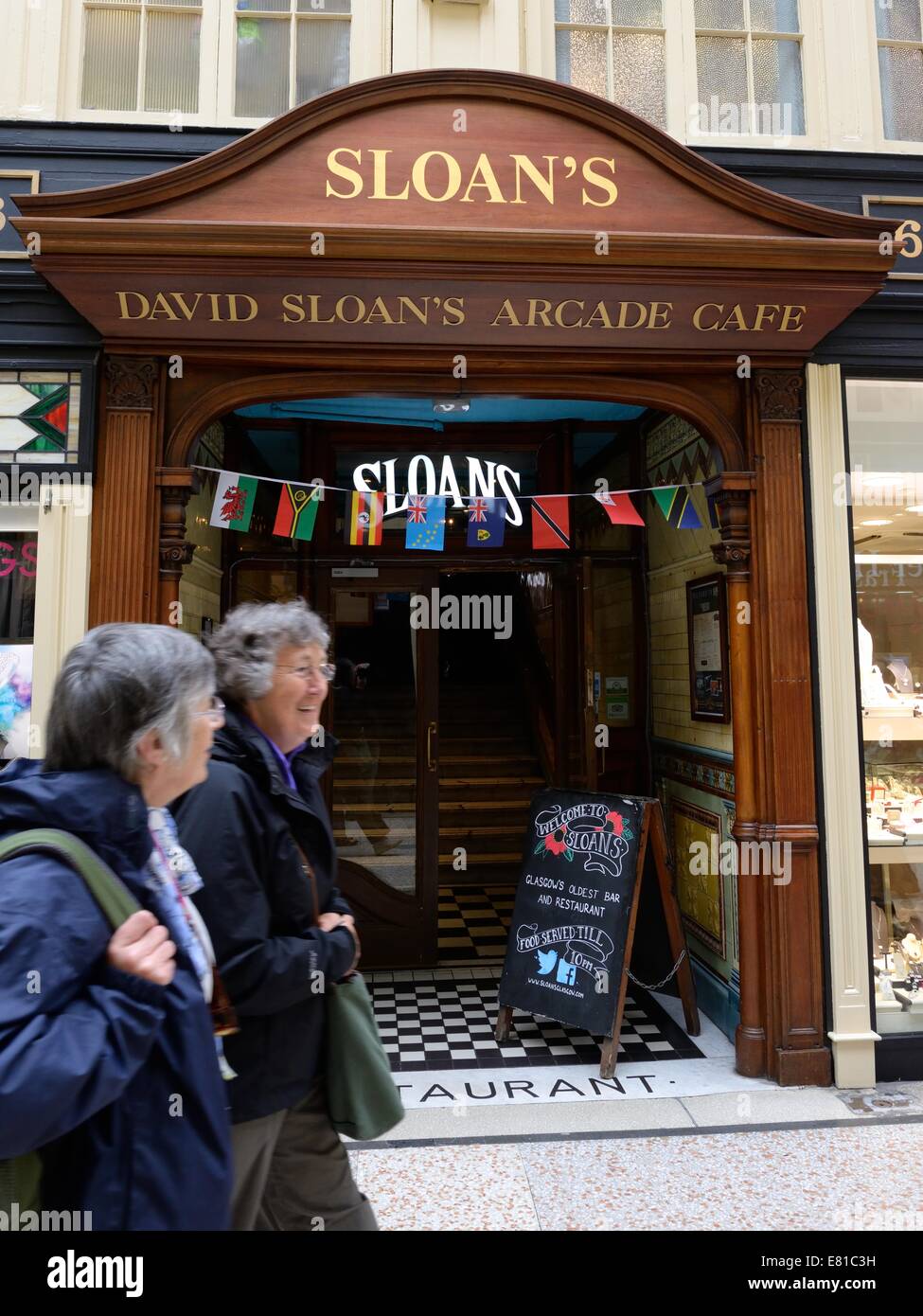 Sloan's entrance in the Argyll arcade, Glasgow city centre, Scotland Stock Photo