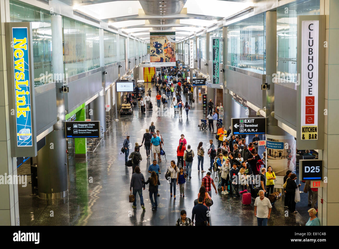 Miami Florida,International Airport,terminal,gate,travelers,arriving,departing,FL140305105 Stock Photo