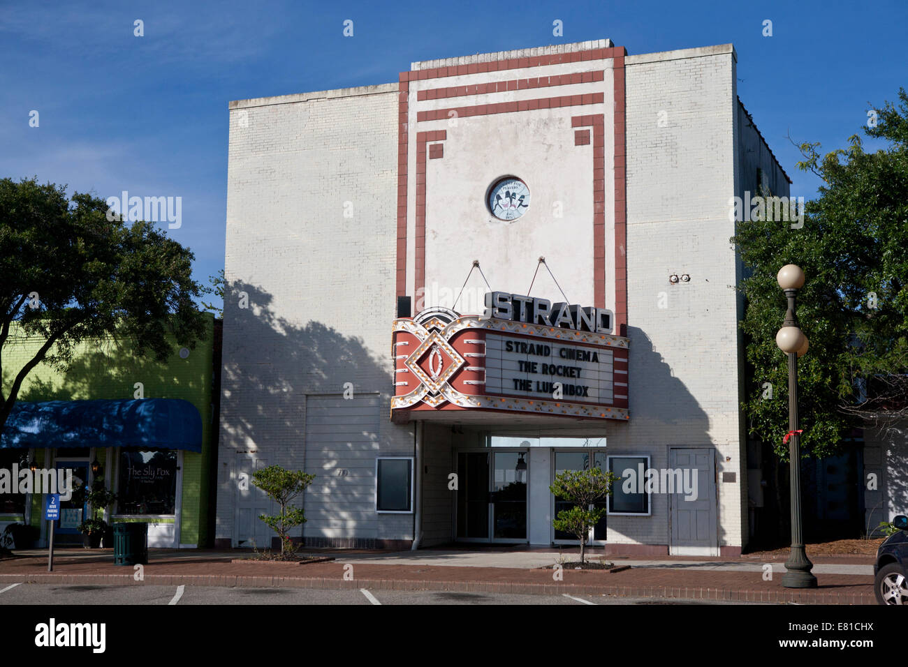 Old historic movie theater in downtown Georgetown, South Carolina Stock Photo
