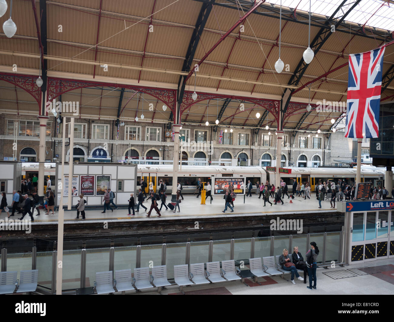 Commuters, London Victoria railway station, UK. Stock Photo