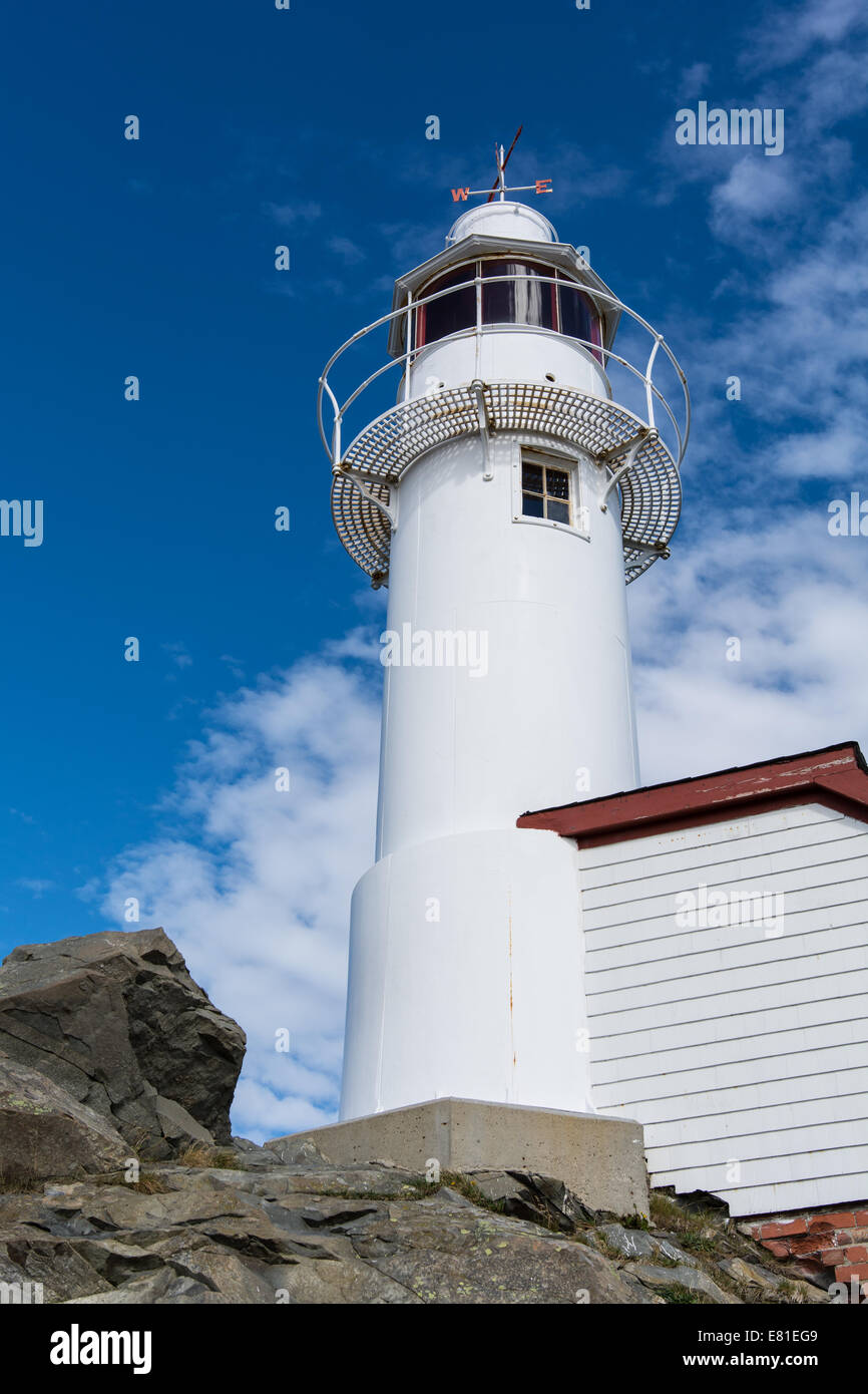 The Lobster Cove Head Lighthouse in Rocky Harbour, Newfoundland Stock