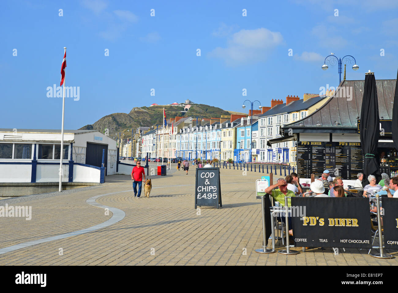 Beach promenade, Aberystwyth, Ceredigion, Wales, United Kingdom Stock Photo
