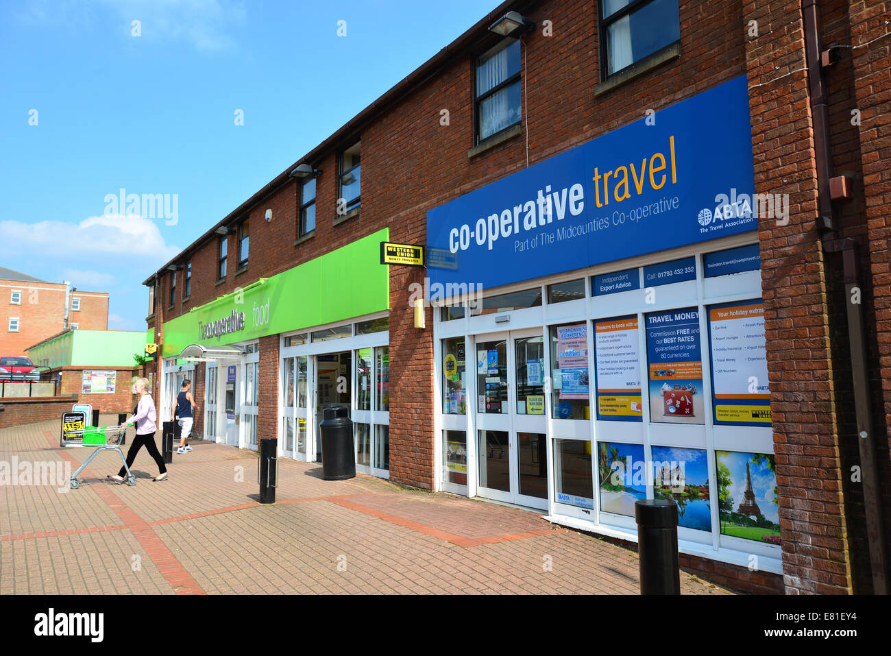 The Midcounties Co-operative Supermarket and Travel Agents, High Street, Old Town, Swindon, Wiltshire, England, United Kingdom Stock Photo