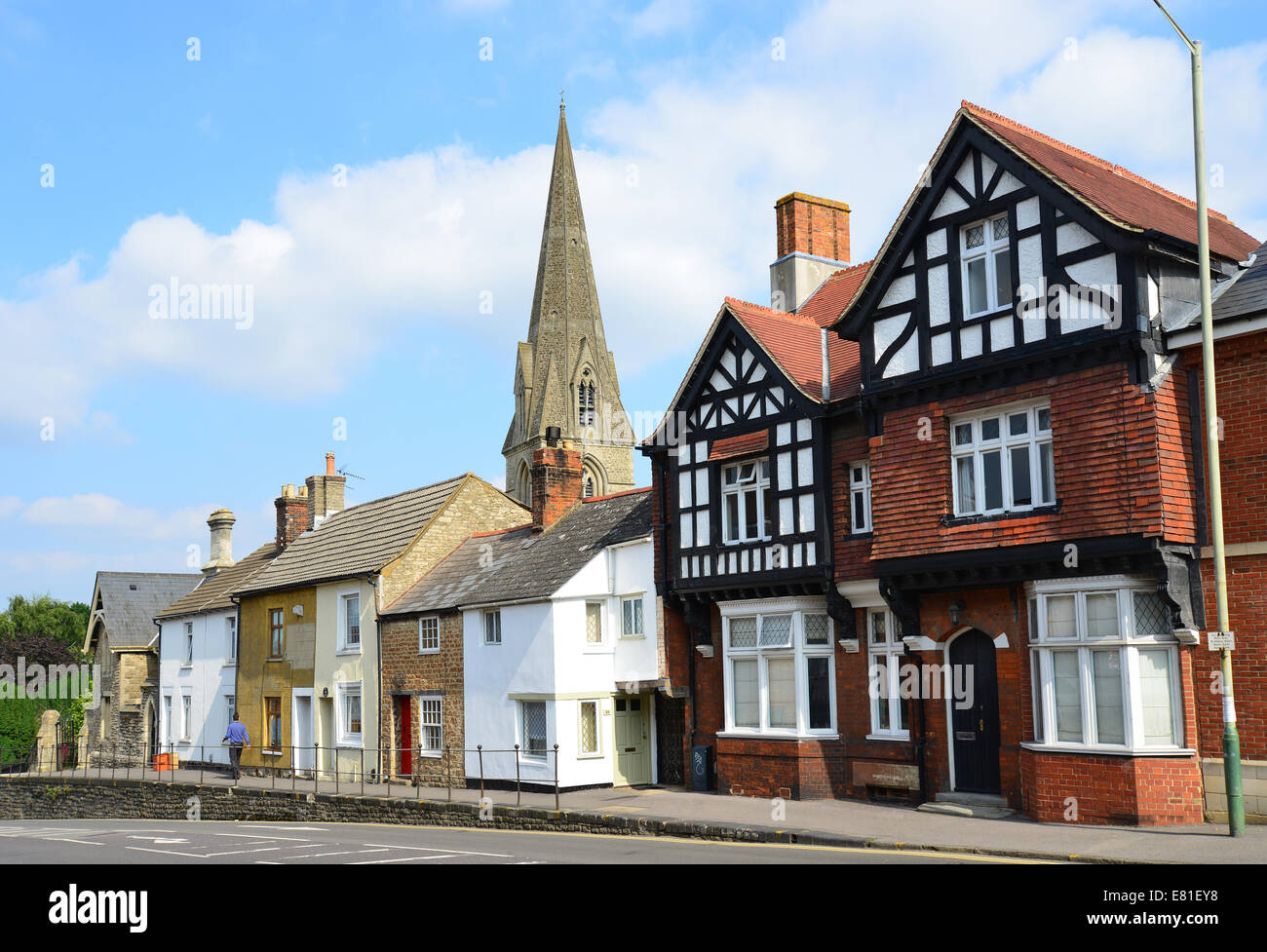 Christ Church With Saint Mary and period cottages, Cricklade Street