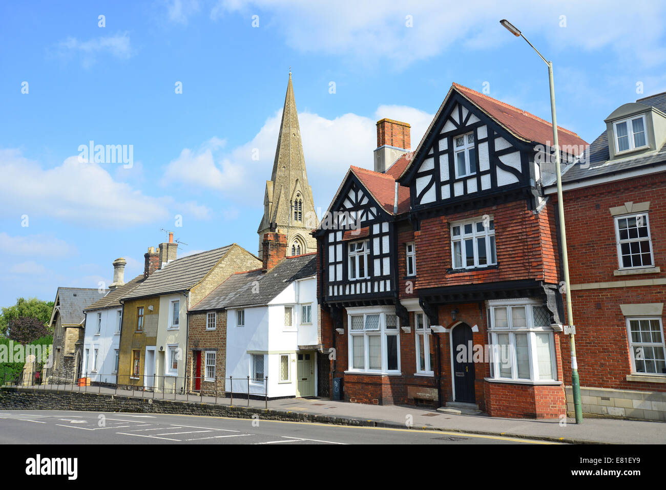 Christ Church With Saint Mary and period cottages, Cricklade Street