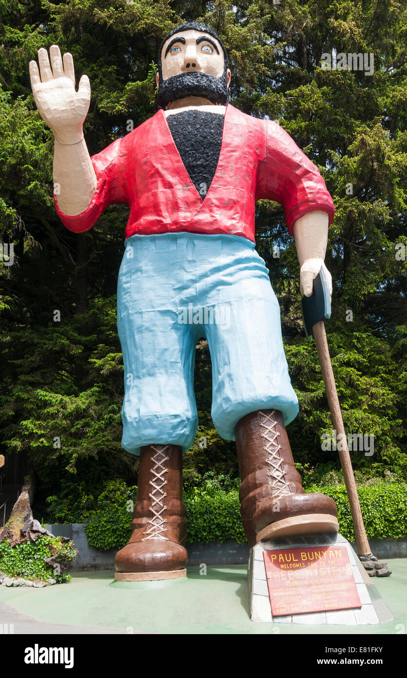 California, Klamath, Trees of Mystery, sculpture of Paul Bunyan Stock