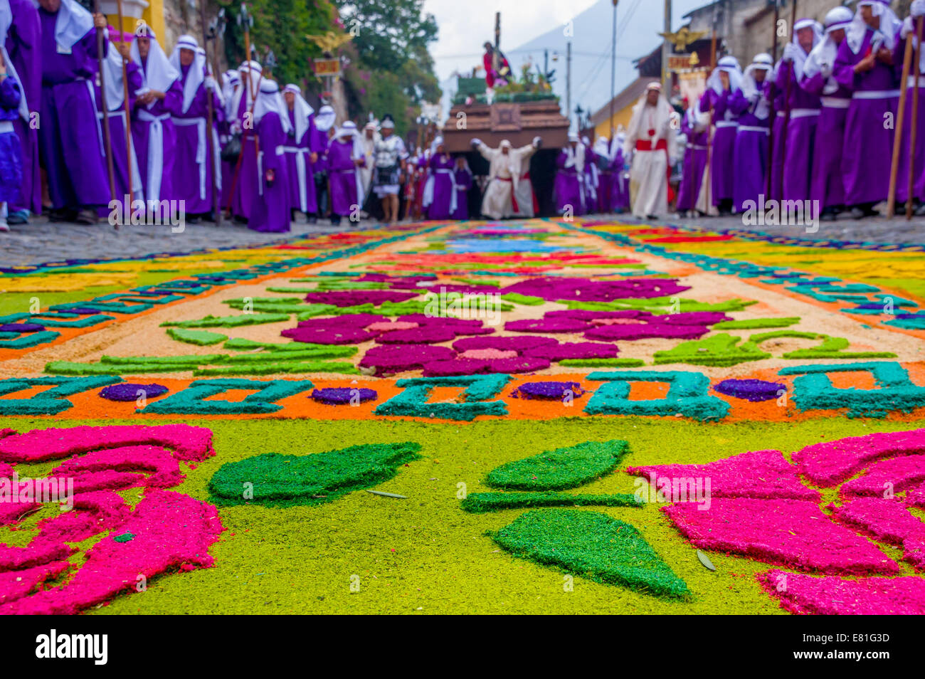 easter carpets in antigua guatemala Stock Photo - Alamy
