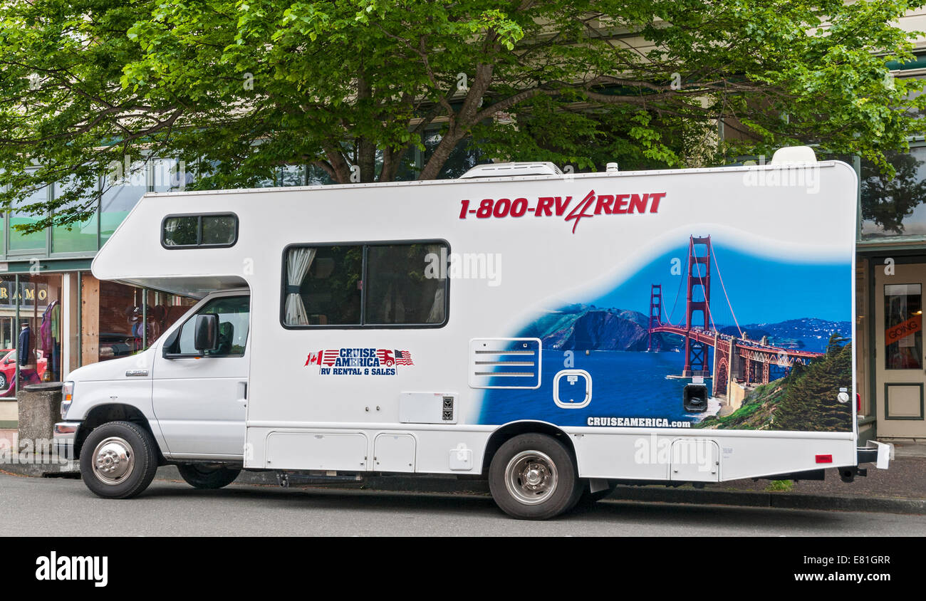 California, Eureka, Cruise America rental RV, recreational vehicle Stock Photo