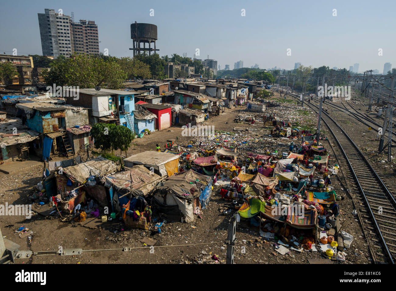 Dharavi Slum, Mumbai, Maharashtra, India Stock Photo