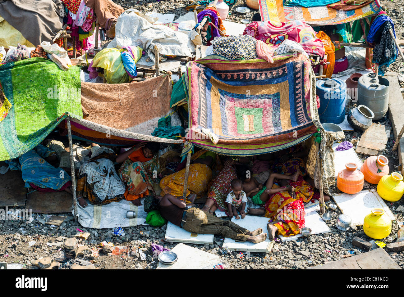 Dharavi Slum, Mumbai, Maharashtra, India Stock Photo