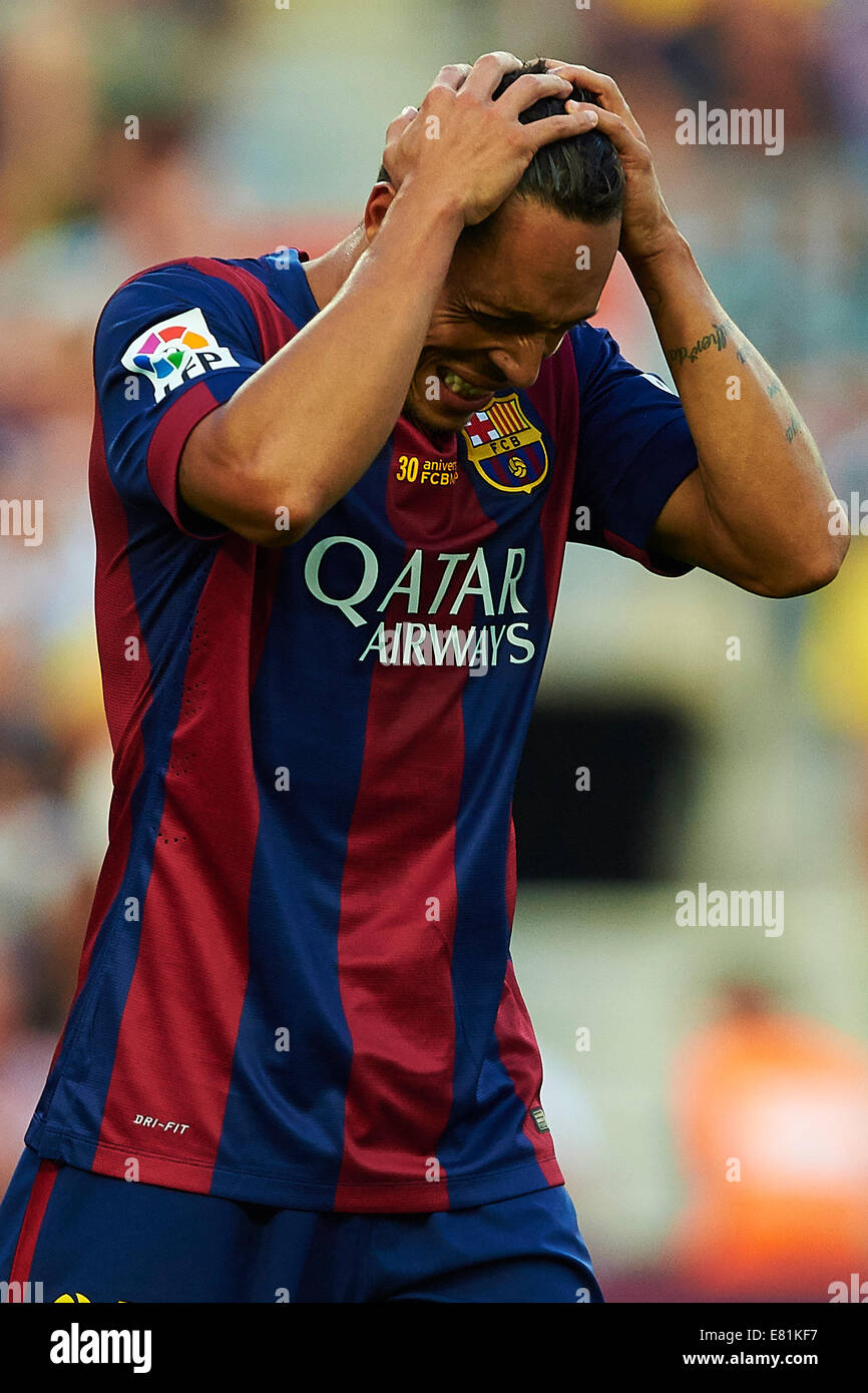 Adriano Correia (FC Barcelona), during La Liga soccer match between FC Barcelona and Granada CF, at the Camp Nou stadium in Barcelona, Spain, saturday, september 27, 2014. Foto: S.Lau Stock Photo