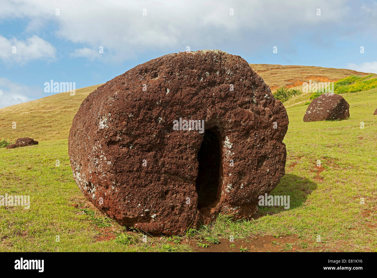 Stone sculptures, Easter Island, Chile Stock Photo Alamy