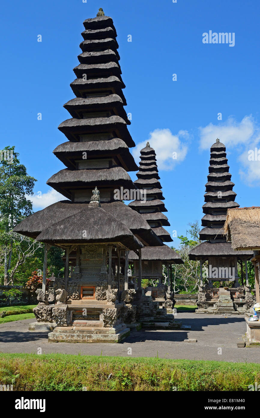Pagodas and prayer places of the Pura Taman Ayun temple, national shrine, Bali, Indonesia Stock Photo